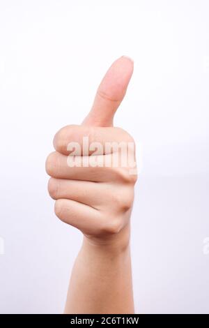 finger hand symbols isolated the concept like and best excellent good button on white background Stock Photo