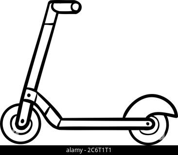Coloring book for children, Kick scooter Stock Vector