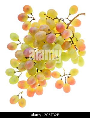 Ripe bunch of green grapes isolated on a white background. Stock Photo