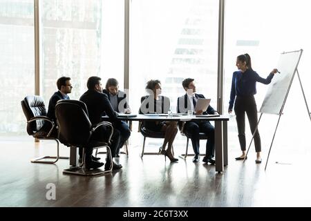 Mixed race colleagues attending skills improvement seminar. Stock Photo