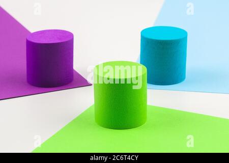 Colored paper in geometric. Bright color paper texture background. Trend colors, geometric paper background. Colorful of soft paper background. Stock Photo