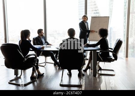 Focused business people investors attending educational lecture. Stock Photo