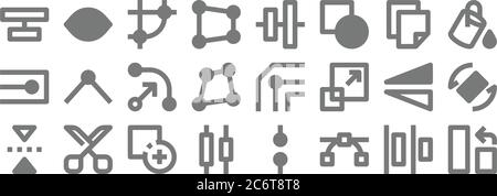 graphic design line icons. linear set. quality vector line set such as rotate, nodes, align, flip, flip, nodes, paint bucket, , eye Stock Vector