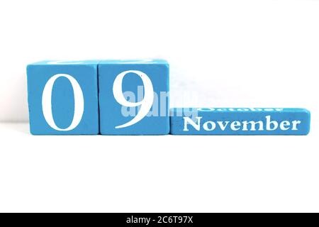 Business calendar for November 9th day of the month Planner organizer