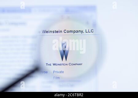 Moscow, Russia - 1 June 2020: Weinstein Company website with logo , Illustrative Editorial Stock Photo