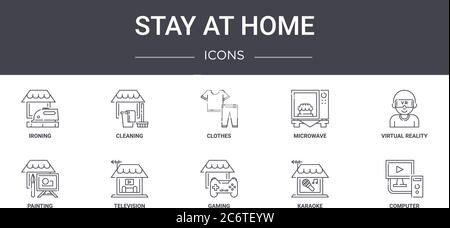 Oven cleaning line icon, concept sign, outline vector illustration ...