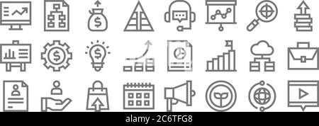 marketing and growth line icons. linear set. quality vector line set such as video marketing, growth, calendar, cv, servers, idea, improve, support, p Stock Vector