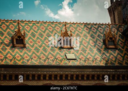 Budapest Hungary july 11, 2020 View of the architecture of the Central Market Hall located in the downtown area of Budapest, capital of Hungary and th Stock Photo