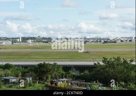 Kadena, Okinawa, Japan. 19th Nov, 2018. View of the U.S. Kadena Air Base with an F-15 on the runway. Credit: Jinhee Lee/SOPA Images/ZUMA Wire/Alamy Live News Stock Photo