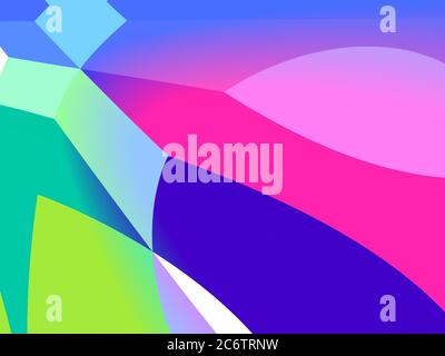 Elegant neon color curves, flat design colors. Free space to write words. Presentation, banner, flyer, brochore. Futuristic, cool design for business Stock Photo