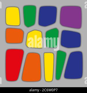 Abstract Rainbow Color Cracked Paper Cut Background Stock Vector