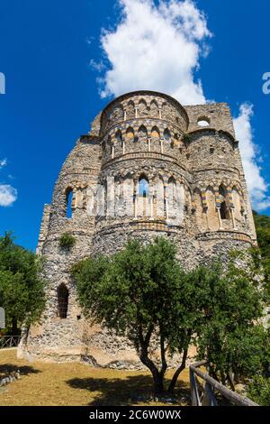 Scala, Italy - Sant' Eustachio basilica along the trekking route from Scala to Ravello in Amalfi coast Stock Photo