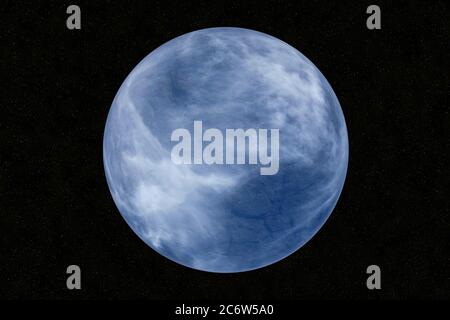 Earth type planet texture sphere isolated on a celestial star background Stock Photo