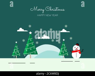 background of illustration merry Christmas and happy new year 2021 greetings card template vector or illustration. Stock Vector
