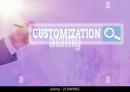 Handwriting text writing Customization. Conceptual photo modifying something that would suit in an individual or mission Web search digital informatio Stock Photo