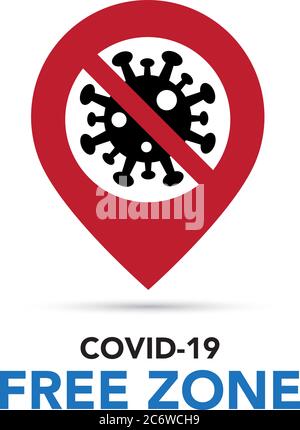 Covid free zone sign symbol.Vector eps10 Stock Vector