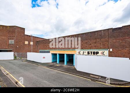 Underpass linking bus station to town centre in Crewe Cheshire UK Stock Photo