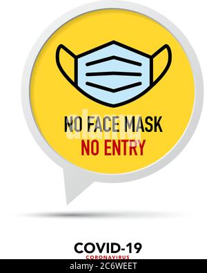 No face mask No entry sign.Vector eps10 Stock Vector
