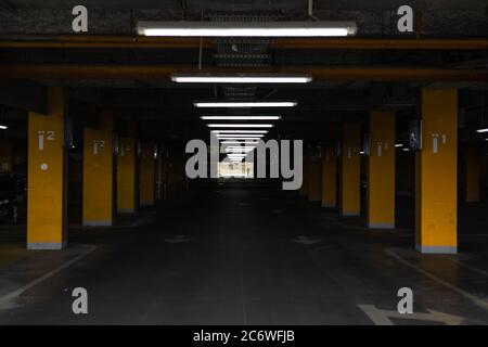 Underground Parking Lot Of Shopping Mall Building Stock Photo Alamy