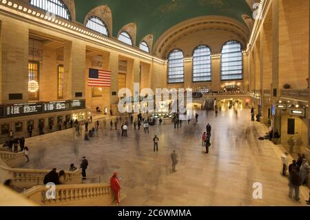 New York's Grand Central Terminal, panoramic interior view. Stock Photo