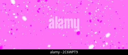 Illustration, festive and colorful pink banner with confetti pattern. Love, concepts Stock Photo