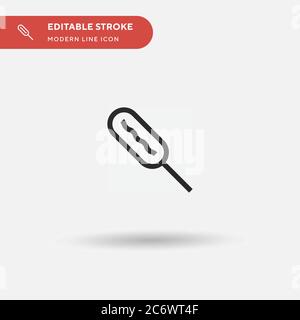 Corndog Simple vector icon. Illustration symbol design template for web mobile UI element. Perfect color modern pictogram on editable stroke. Corndog Stock Vector