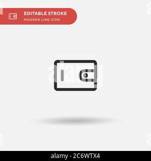 Wallet Simple vector icon. Illustration symbol design template for web mobile UI element. Perfect color modern pictogram on editable stroke. Wallet ic Stock Vector