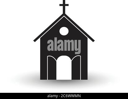 simple black church icon with shadow Stock Vector Image & Art - Alamy