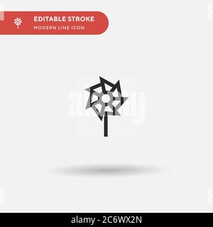 Pinwheel Simple vector icon. Illustration symbol design template for web mobile UI element. Perfect color modern pictogram on editable stroke. Pinwhee Stock Vector
