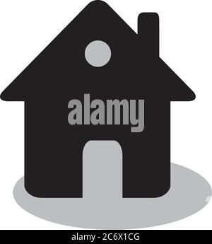 home or house simple flat black vector icon, real estate or hous Stock Vector
