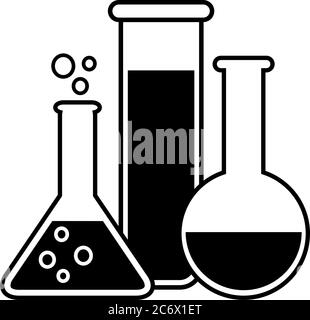 Laboratory glass vector icon. glassware equipment Experiment flasks and test tube. Trendy modern research symbol. Simple flat style Stock Vector