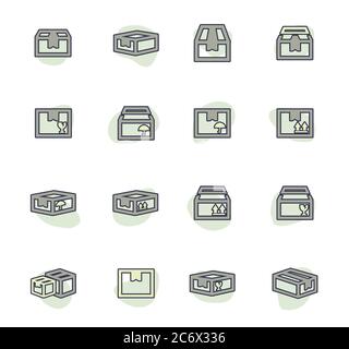Simple icons set of box Stock Vector Image & Art - Alamy