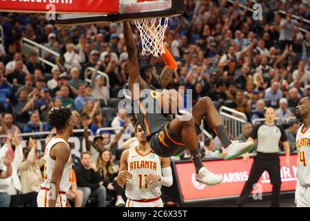 Orlando Magic player Trae Young #11 makes a dunk during the game at the Amway Center in Orlando Florida on Monday February 10, 2020.  Photo Credit:  M Stock Photo