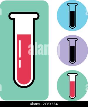 Flat style, blood sample vector icon illustration Stock Vector