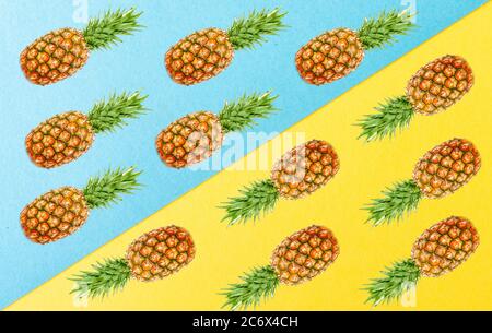 Colorful Pineapple Background - Seamless Pattern Stock Photo