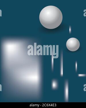 marine blue abstract background with 3d balls a gradients Stock Vector