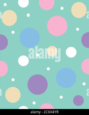 light green abstract background with polka dots in pastel color seamless pattern Stock Vector