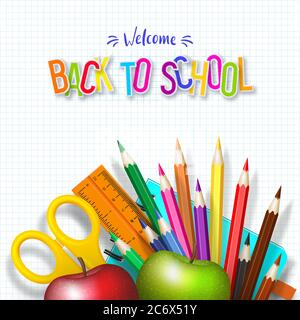 Back to school typography design. Stock Vector