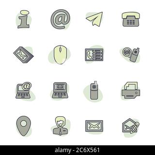Contact us icons set Stock Vector