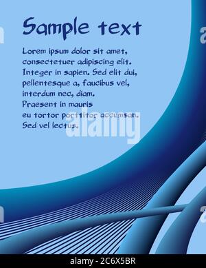 dark and light blue curves vector abstract background copy space sample text Stock Vector