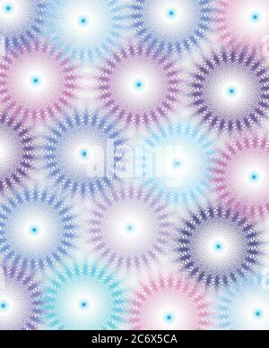 geometric flower abstract pattern blue violet pink design background Stock Vector