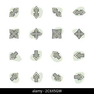 Arrows icons set Stock Vector