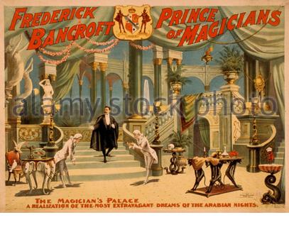 Frederick Bancroft, prince of magicians, vintage publicity poster from 1895 Stock Photo