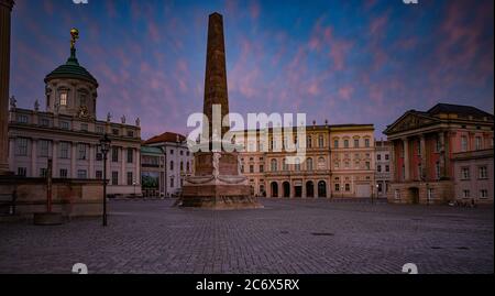 Evening mood at Alter Markt in Potsdam, Brandenburg Stock Photo