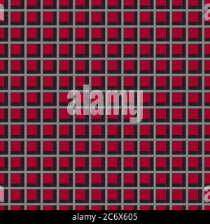 checked red and black and gray background geometric seamless pattern Stock Vector