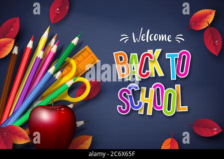Back to school typography design. Stock Vector