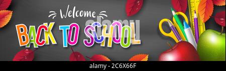 Back to school typography design. Stock Vector