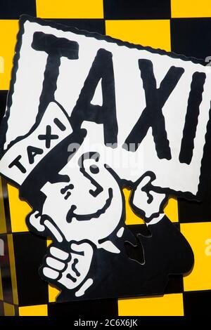 Taxi sign at CityWalk, Universal Studios Hollywood in Los Angeles, California, USA, North America Stock Photo