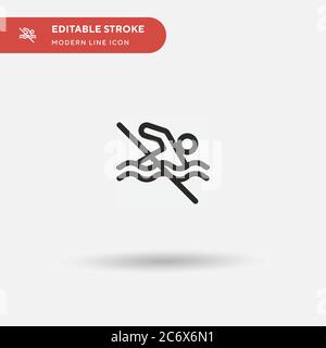 No Swimming Simple vector icon. Illustration symbol design template for web mobile UI element. Perfect color modern pictogram on editable stroke. No S Stock Vector