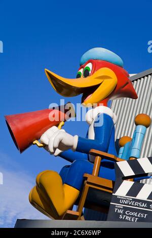 Woody Woodpecker at CityWalk Mall, Universal Studios Hollywood, Los Angeles, California, USA, North America Stock Photo